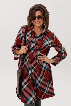 Платье 1769 бордовая шотландка Anelli