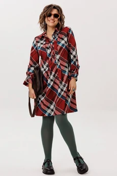 Платье 1769 бордовая шотландка Anelli