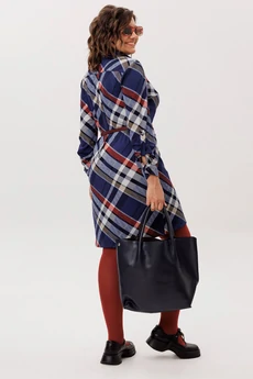 Платье 1769 кобальтовый тартан Anelli