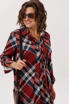 Платье 1769 бордовая шотландка Anelli