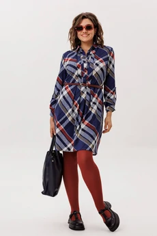 Платье 1769 кобальтовый тартан Anelli