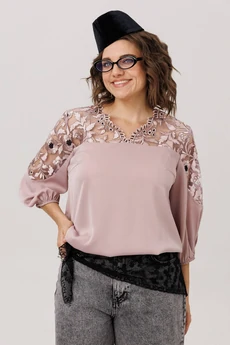 Блузка 1790 пудровая вуаль Anelli