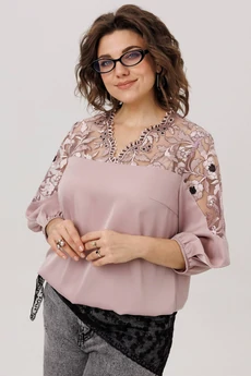 Блузка 1790 пудровая вуаль Anelli