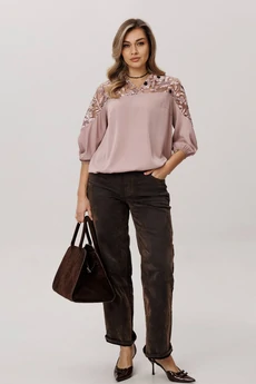 Блузка 1790-1 пудровый твист Anelli