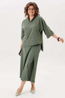 Костюм брючный 1793-2 зеленый холм Anelli