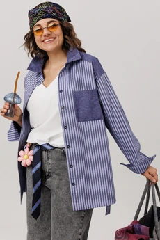 Рубашка 1800 предгрозовая синь  Anelli