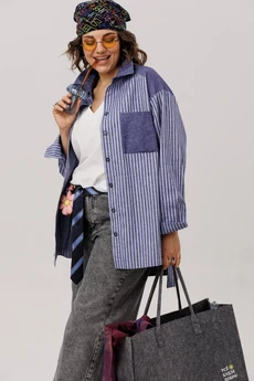 Рубашка 1800 предгрозовая синь  Anelli