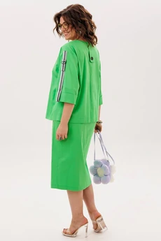 Костюм с юбкой 1831 летний зеленый Anelli