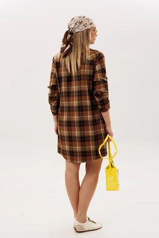 Платье 1835 карамельная клетка Anelli