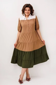 Платье 1847 овсяное печенье Anelli