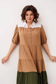 Платье 1847 овсяное печенье Anelli