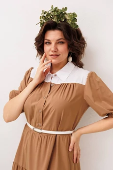 Платье 1847 овсяное печенье Anelli