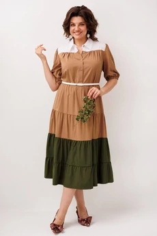 Платье 1847 овсяное печенье Anelli