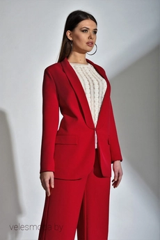 Костюм брючный 502 красный Anelli