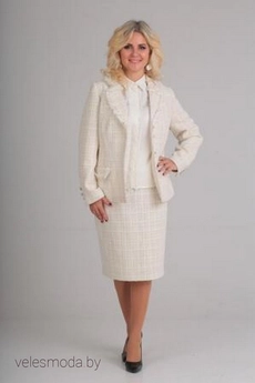 Костюм с юбкой 571 молочный Anelli