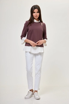 Блузка 604 коричневый Anelli