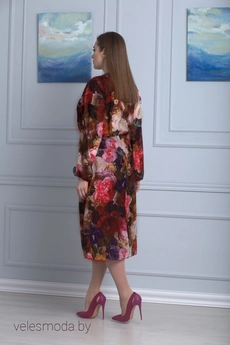 Платье 642 красные цветы Anelli