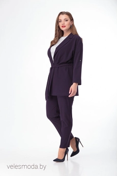 Костюм брючный 648 синяя клетка Anelli