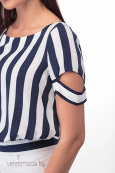 Блузка 711 сине-белая полоска Anelli