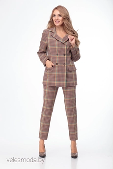 Костюм брючный 753 клетка Anelli