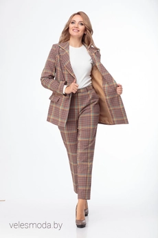 Костюм брючный 753 клетка Anelli