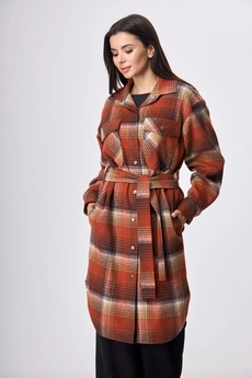Пальто 935 красная клетка Anelli