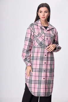 Пальто 935 розвовая клетка Anelli