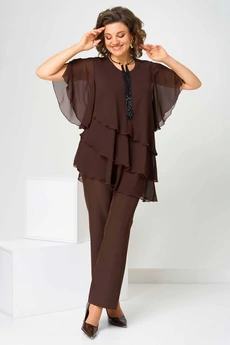 Костюм брючный 1512 коричневый Асолия