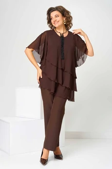 Костюм брючный 1512 коричневый Асолия