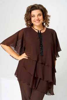 Костюм брючный 1512 коричневый Асолия