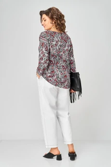 Джемпер 9402 белый + красный BLISS