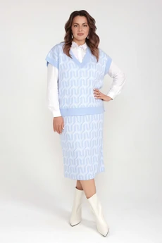Костюм с юбкой 2252 голубой BONADI