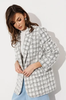 Жакет 3210 бело-серая клетка BUTER