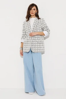 Жакет 3210 бело-серая клетка BUTER