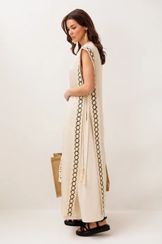 Платье 3303 сливочный + натуральный BUTER