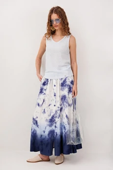 Юбка 3342 синий принт BUTER