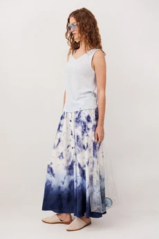 Юбка 3342 синий принт BUTER