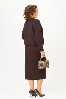 Костюм с юбкой 1014 шоколад Багира АнТа
