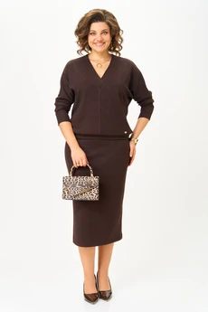 Костюм с юбкой 1014 шоколад Багира АнТа