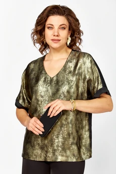 Костюм брючный 1076 черный + золото Багира АнТа