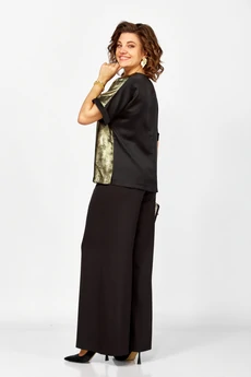 Костюм брючный 1076 черный + золото Багира АнТа