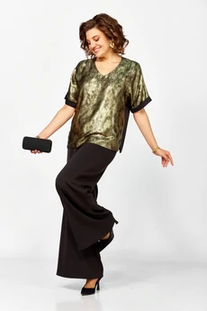 Костюм брючный 1076 черный + золото Багира АнТа