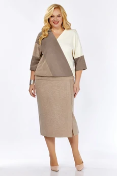 Костюм с юбкой 1078 бежевый Багира АнТа