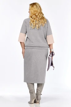 Костюм с юбкой 1078 серый Багира АнТа