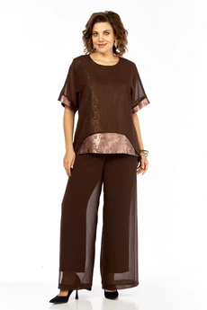 Костюм брючный 1080 коричневый Багира АнТа