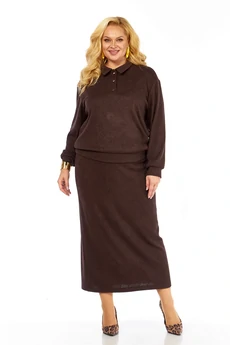 Костюм с юбкой 1083 шоколад Багира АнТа