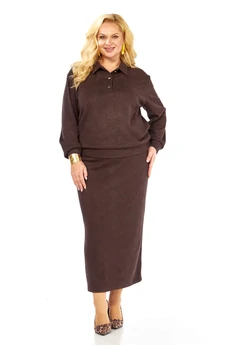 Костюм с юбкой 1083 шоколад Багира АнТа