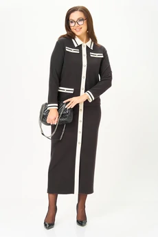 Костюм с юбкой 1088 графит + молоко Багира АнТа