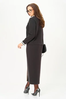 Костюм с юбкой 1088 графит + молоко Багира АнТа