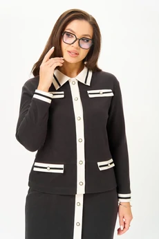 Костюм с юбкой 1088 графит + молоко Багира АнТа